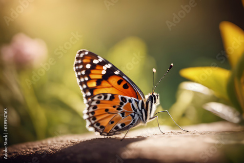 macro shot of butterfly on a ground © Jiwa_Visual