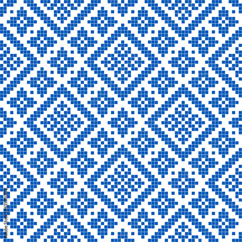Seamless pattern of Ukrainian ornament in ethnic style, identity, vyshyvanka, embroidery for print clothes, websites, banners, poster. Vector illustration background