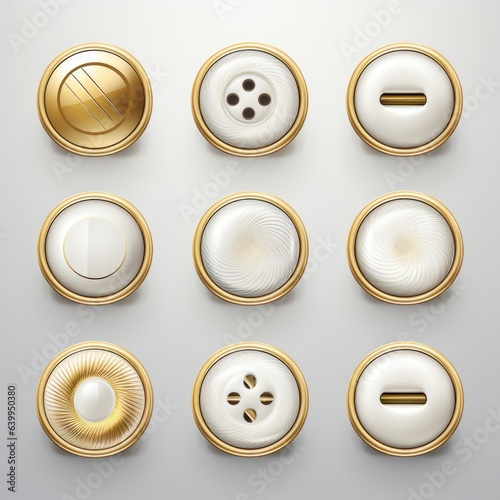 golden and white minimalist shirt buttons