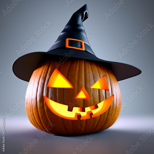 halloween pumpkin with hat