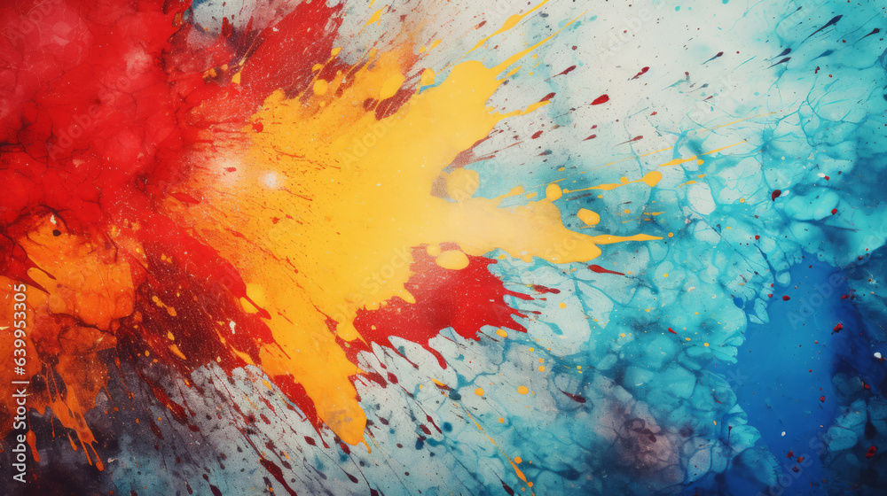 Colorful Abstract Grunge Paint Splatters