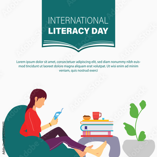 Free vector international literacy day illustration