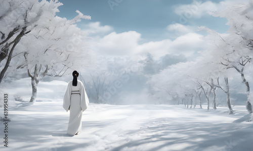 A Japanese woman in frozen world photo