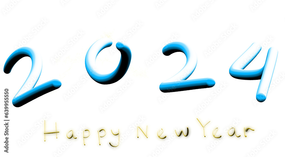2024 new year greeting card isolated on white 2024 new year greeting card isolated on white