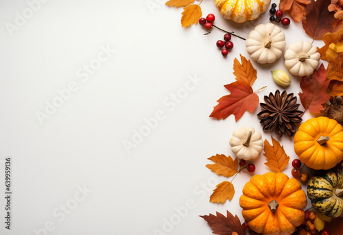 Autumn Bounty  Vibrant Harvest Still Life with Pumpkins  Flowers  and Berries