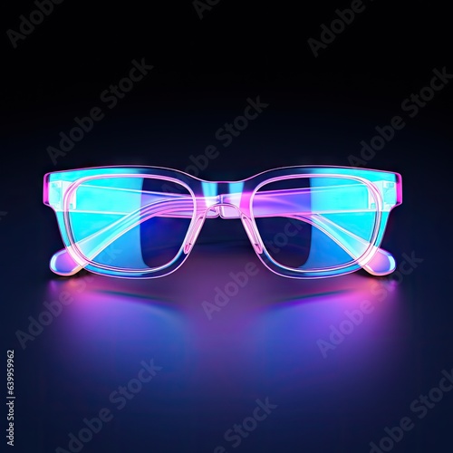 3d concept neon modern eyeglasses design