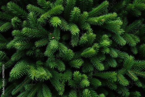 Fir tree background banner Christmas tree branches green photo
