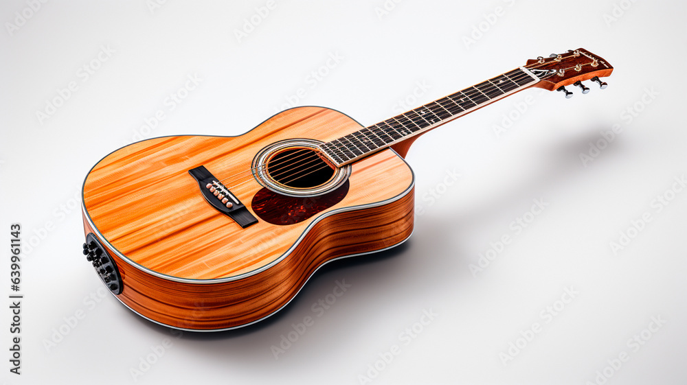 Fototapeta premium acoustic guitar on white background