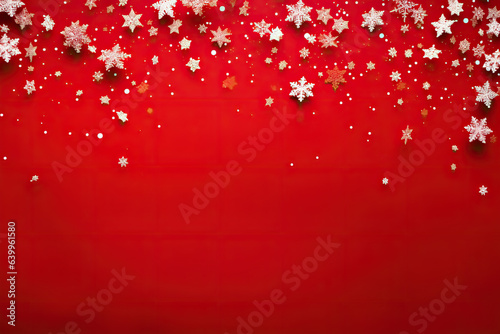 Foto Creative christmas framei on red background