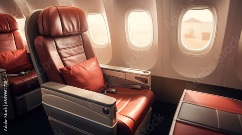 seat business class in the airplane