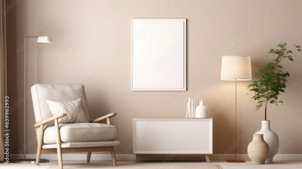 Fototapeta premium The interior design of the harmonized living room