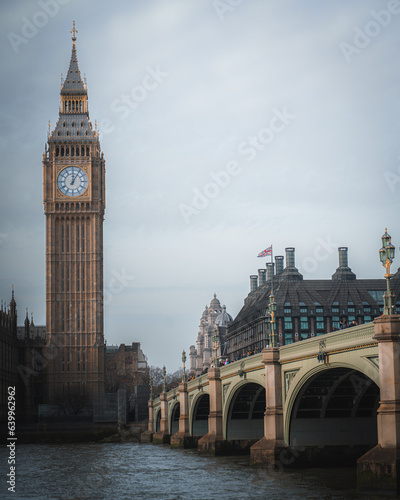 Photography Big ben london with the river and westminster bridge