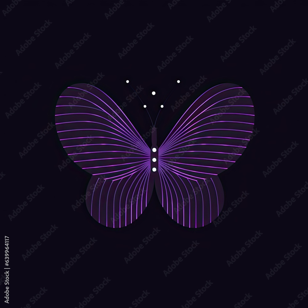 A purple butterfly on a dark black background A purple butterfly on a dark black background