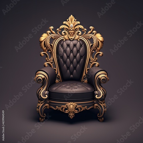 3d isolated luxury classic antique chair