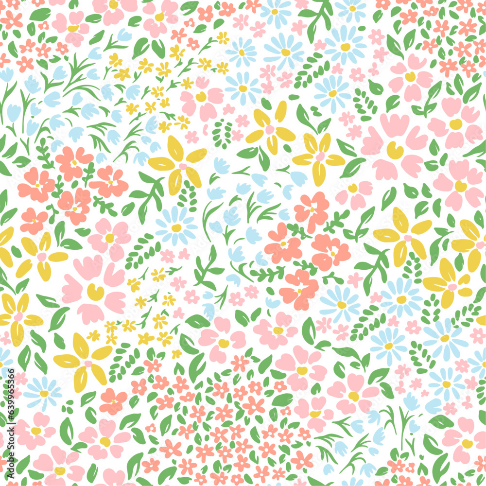 Vetor seamless floral colorful pattern on a white background