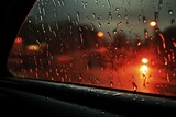 aesthetic rain photography of rain drops on a captivating glass window of a car in rain background