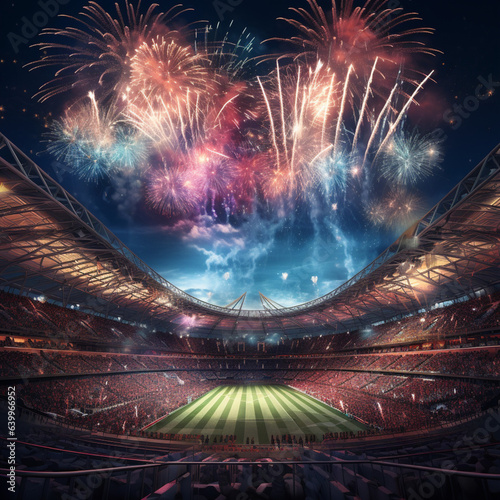 Fireworks in a stadium.