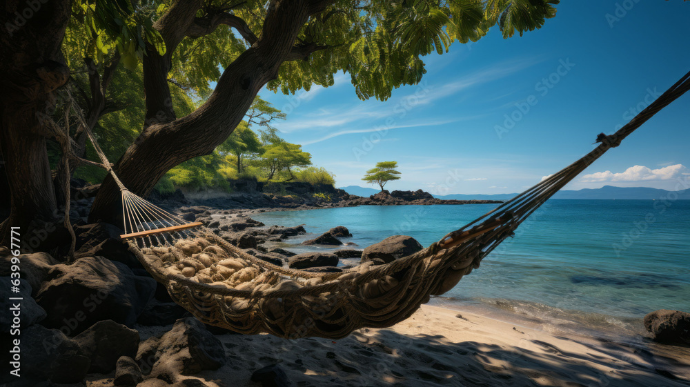 Obraz premium A hammock at the Marimegmeg beach