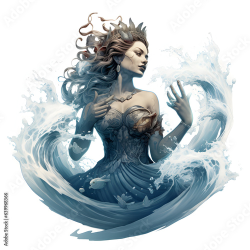 Illustration of a girl submerged underwater, her form surrounded by the fluid beauty of aquatic depths.