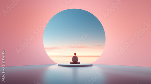 Abstract meditation enlightenment minimal background, mindful and spiritual concept