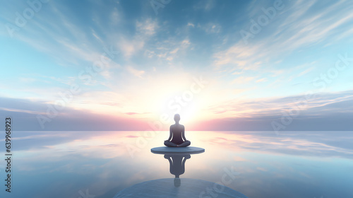 Abstract meditation enlightenment minimal background, mindful and spiritual concept