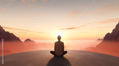 Abstract meditation enlightenment minimal background, mindful and spiritual concept