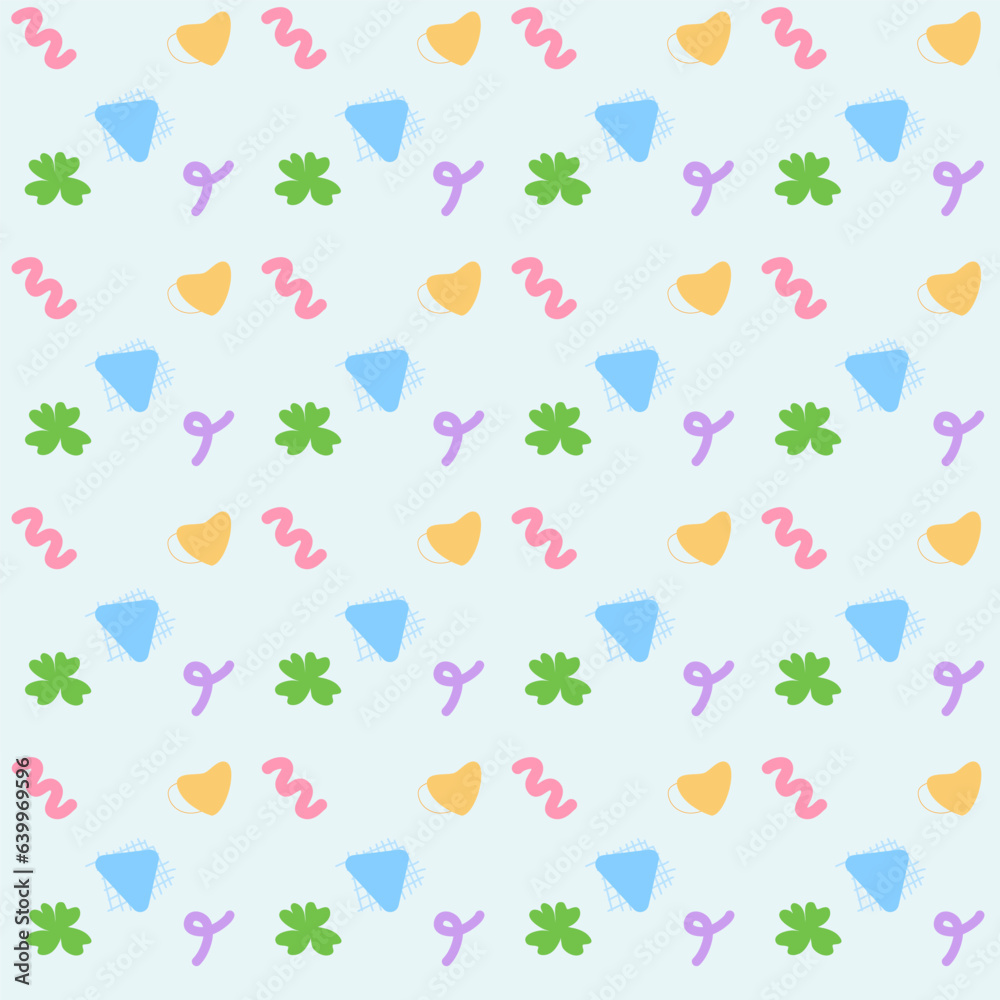 Seamless pattern of cute free form confetti in pastel color background for decoration