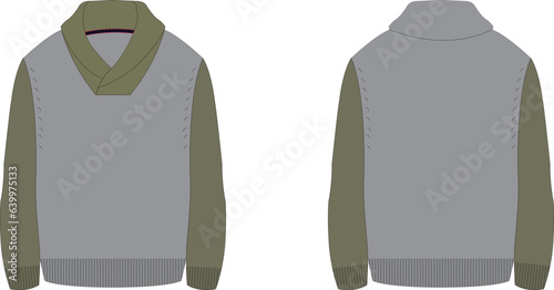 shawl neck sweater artwork illustration