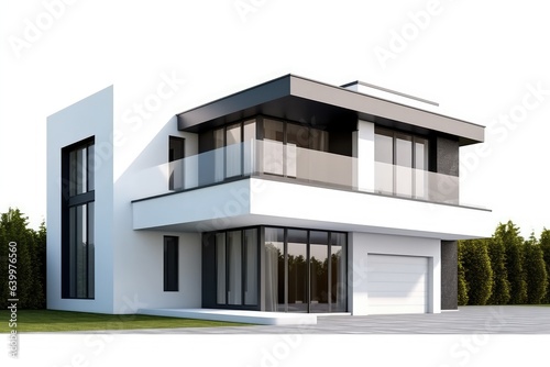 Luxury modern house isolated on white background © GalleryGlider