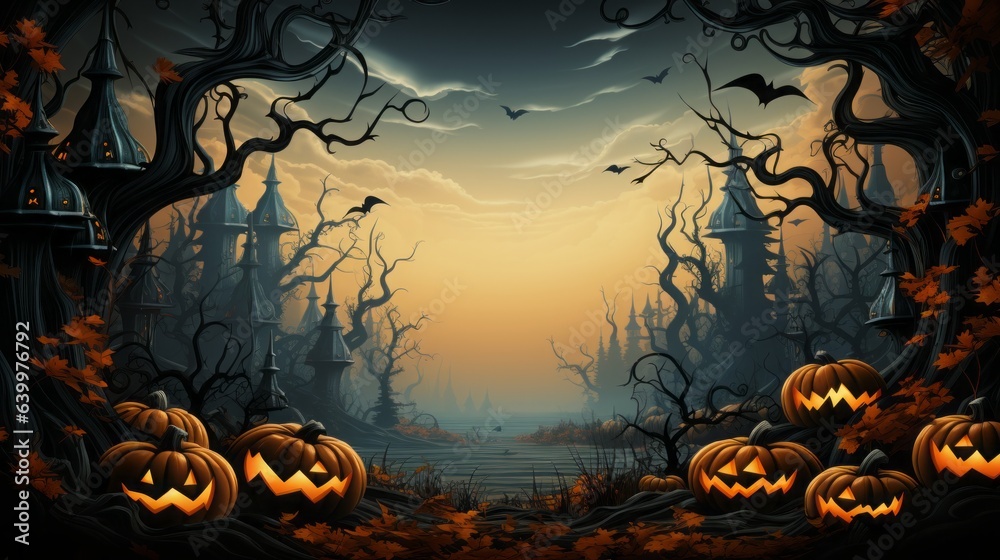 Halloween banner. Free space on one side