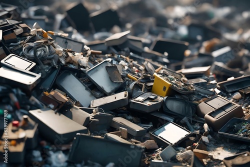 Electronic waste, which is also called e-waste, happens when people get rid of electronic devices they no longer want.  AI Generated photo