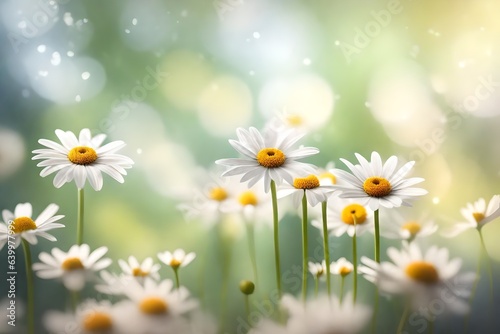 Pretty flowers called daisies, a special way to show love to moms on Mother's Day, shown in a gentle and fuzzy background.. Creative resource, AI Generated