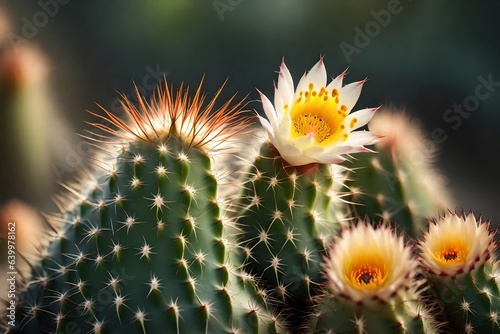 This text is about how cactus flowers thrive in dry environments.. Creative resource  AI Generated