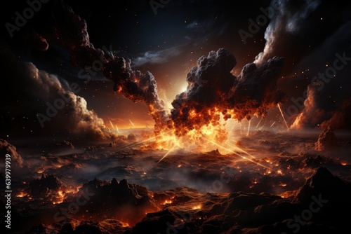 Canvas Print Cosmic Armageddon, Judgment Day of Planet Earth
