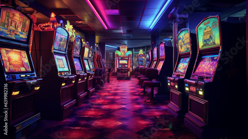 casino interior with slot machines