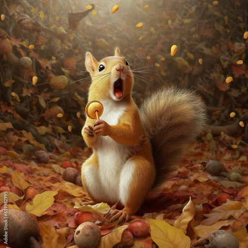 squirrel sings songs and chews on nuts Generative AI
