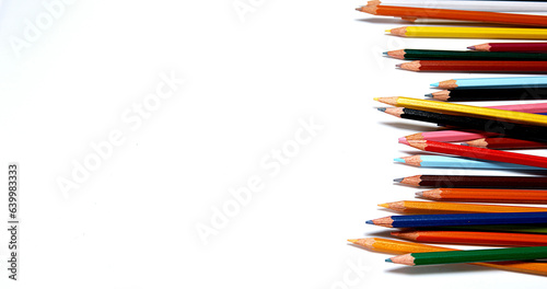 Color Pencils against White Background