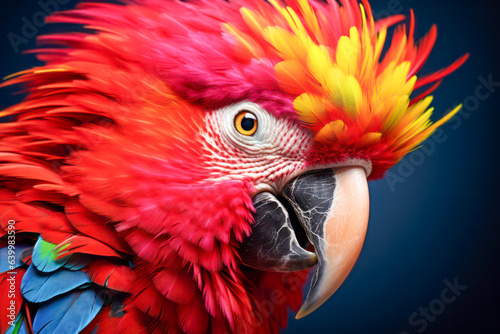 Portrait of a colorful macaw
