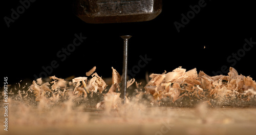 Photos Wood Chip Turning on a Wood Board, Making Chips