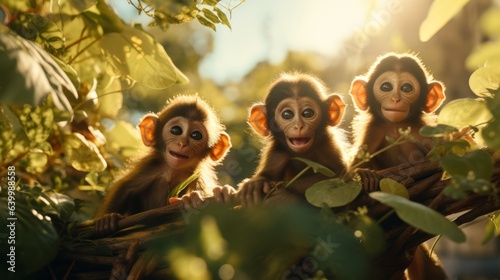 monkeys in the woods