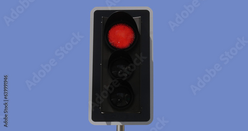 Traffic Light against blue sky in Normandy in France