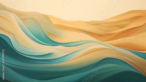 Golden sands, teal and orange tints wallpaper