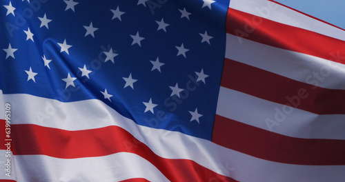 American Flag Waving in the Wind, Normandy