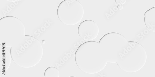 Bild auf Leinwand Random sized large white inset circles or cylinders geometry objects background