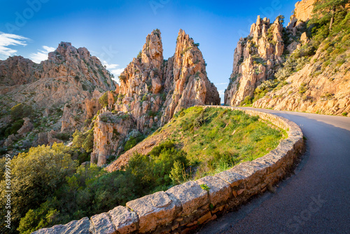 Fotografie Pink rocks of Calanche de Piana, Les Calanques de Piana