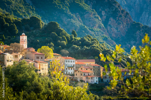 Traditional buildings of Ota village in Corsica