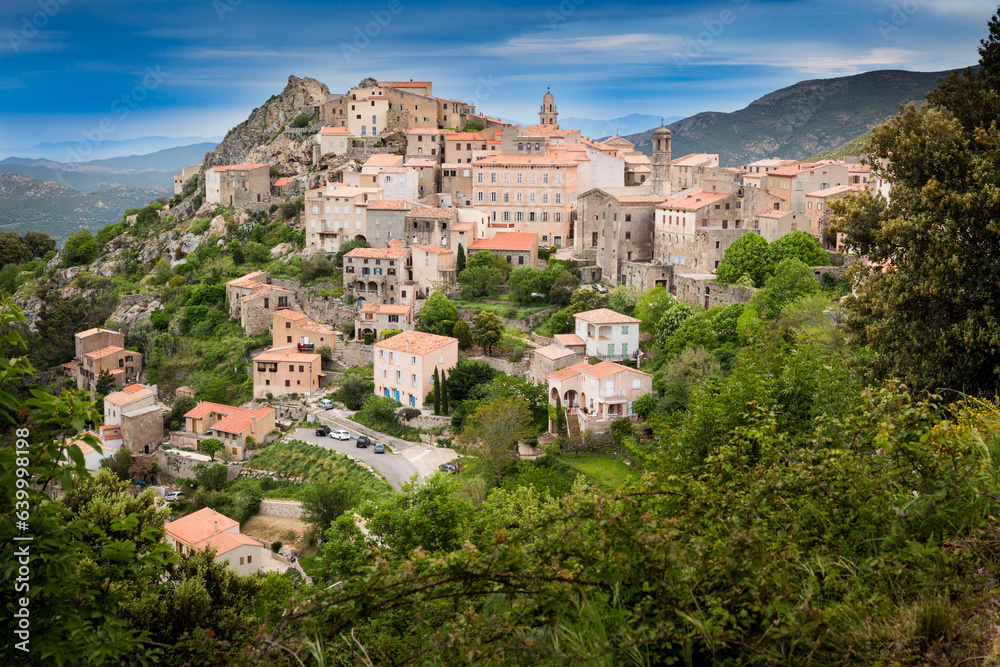 Ancient mountain village of Speloncato in the Balagne region of Corsica island, France