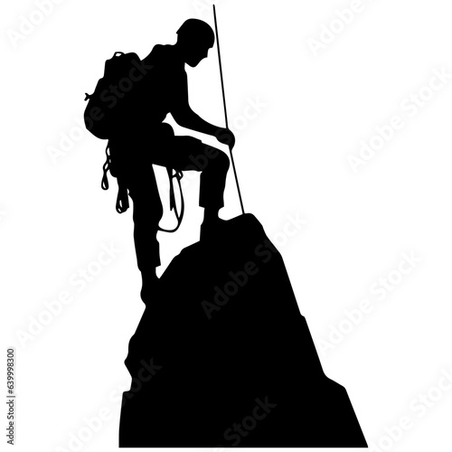 Rock climber silhouette illustration