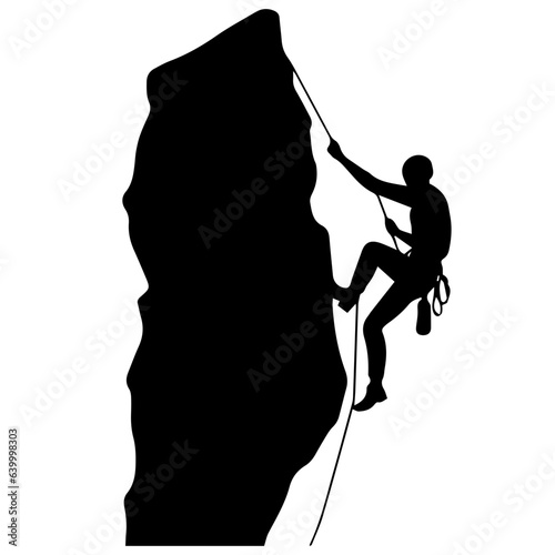 Rock climber silhouette illustration