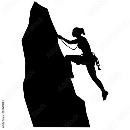 Rock climber silhouette illustration